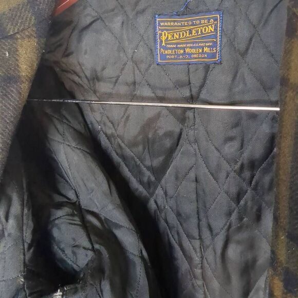 Vintage Pendleton Mackinaw Cruiser Coat Thick Green Brown Plaid Wool Lined 50s - Picture 7 of 11
